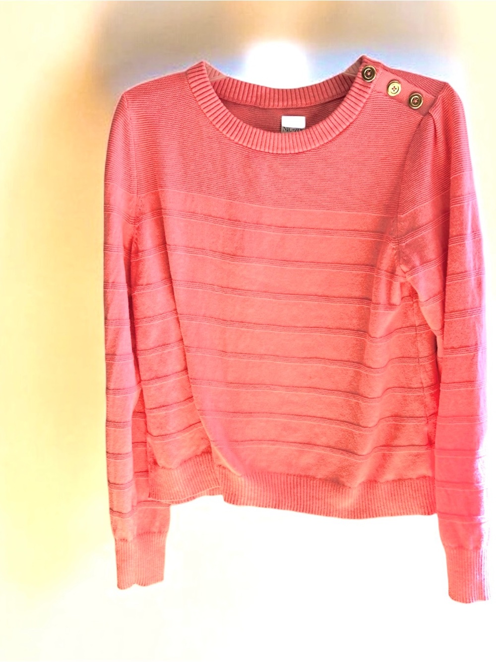 Lightweight Nic+Zoe Crewneck Pullover Sweater in Pinky Peach.  Sz XL.